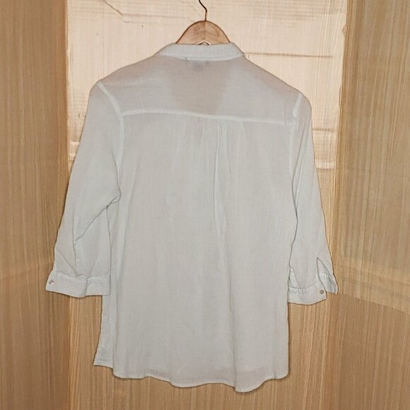 Bandolino Womens Mint Green Gauzy Button Down Shirt XXL - Picture 2 of 8